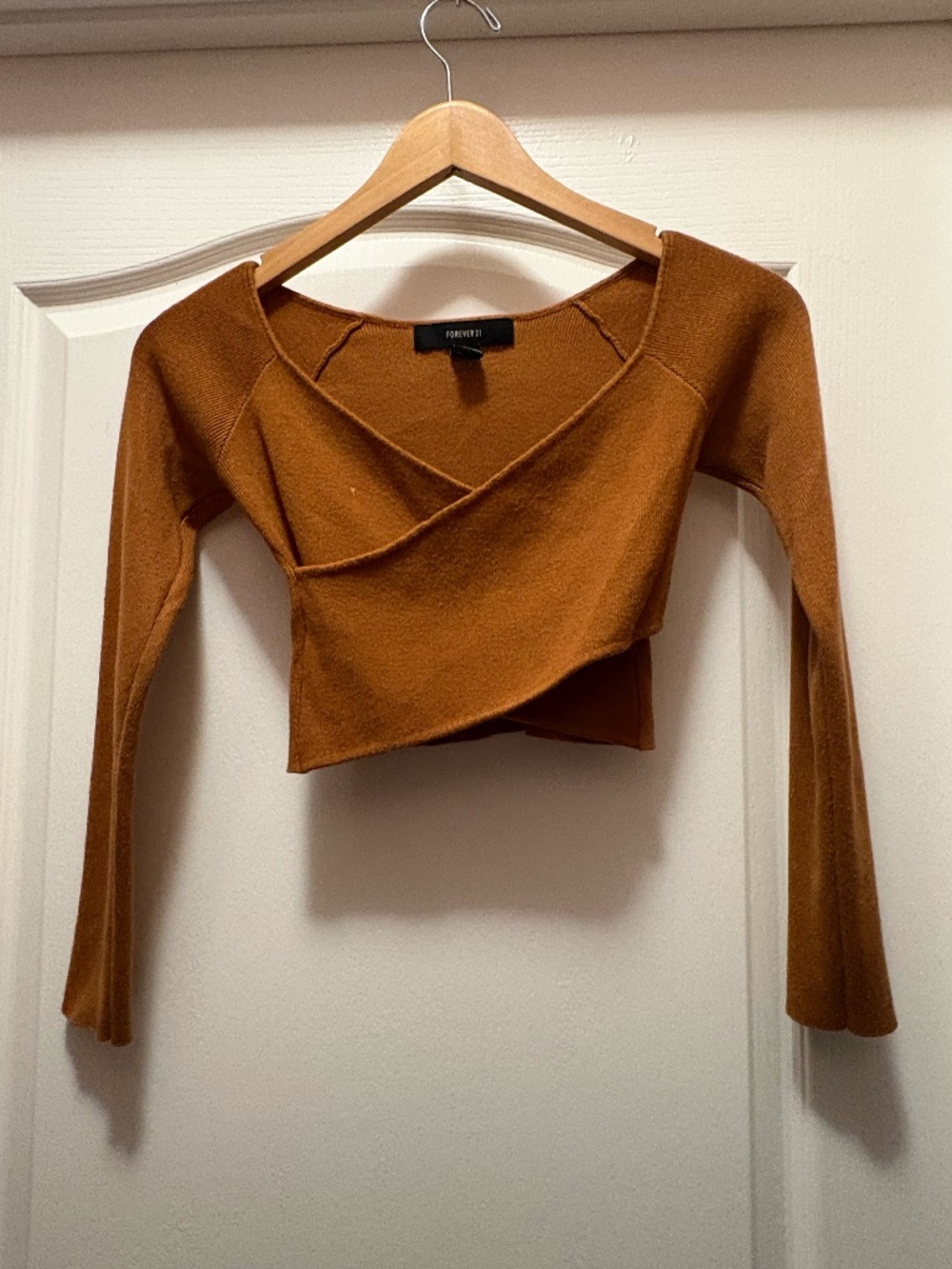Long-Sleeved Crossover Crop from Forever 21
